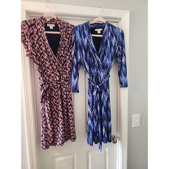Liz Claiborne Dresses & Skirts - Liz Claiborne Neck Faux Wrap Dress Tie Belt Stretch Office Modest Corporate Lot